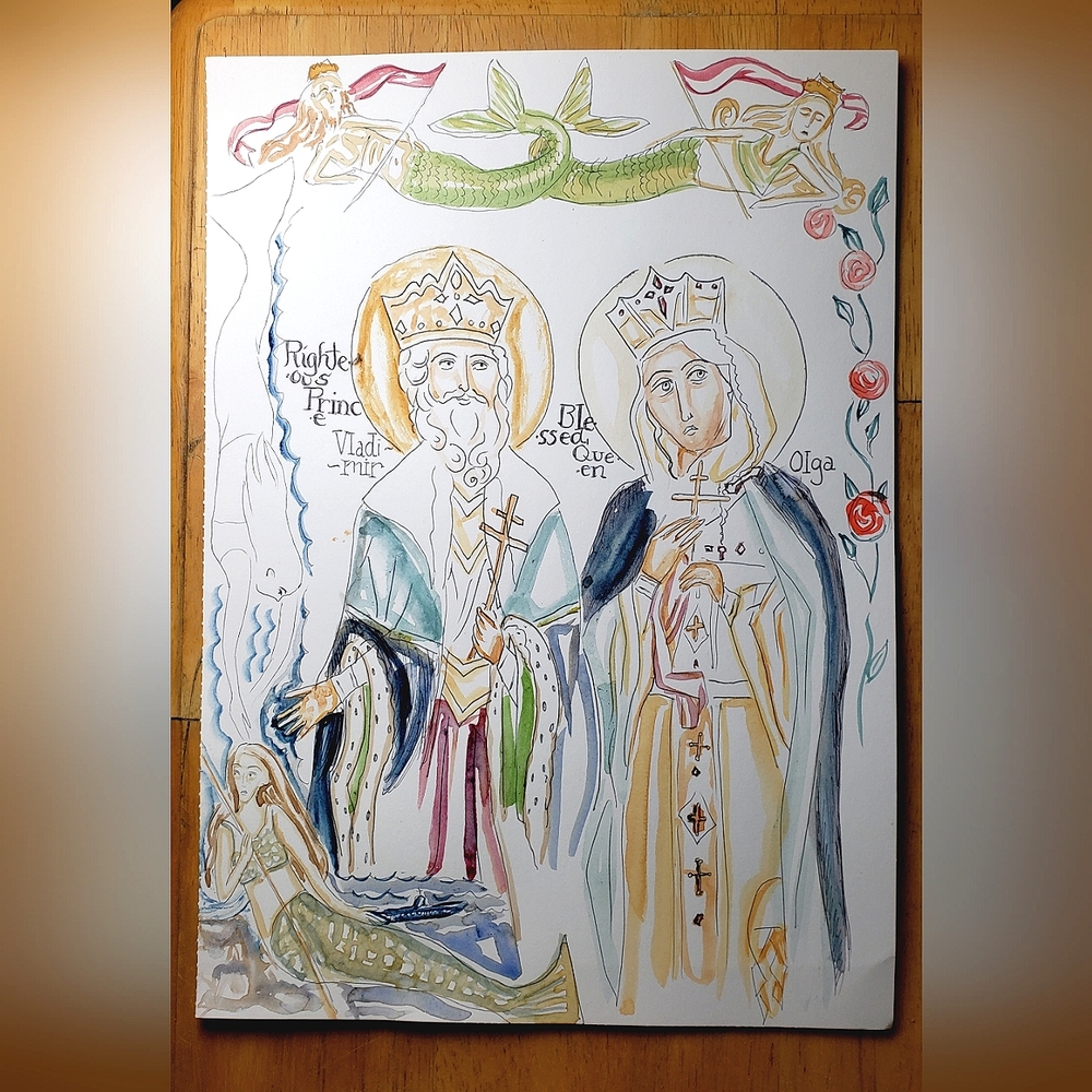 Original icon art with mermaids